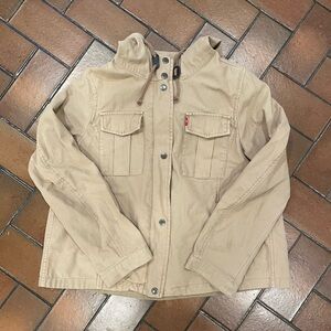 Levi's Beige Hooded Jacket with Zipper